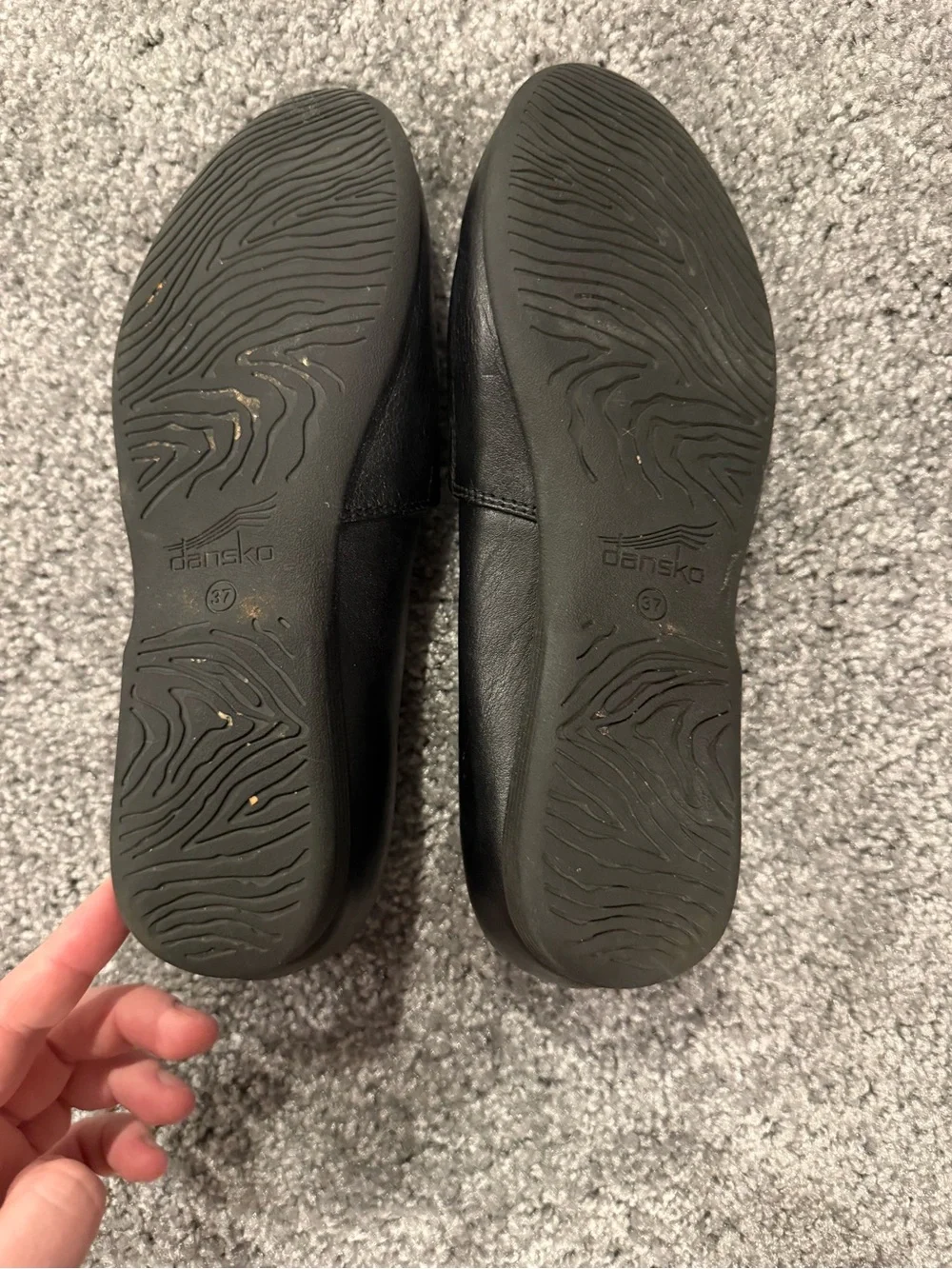 Dansko Black Leather Slip-On Flats Size 37